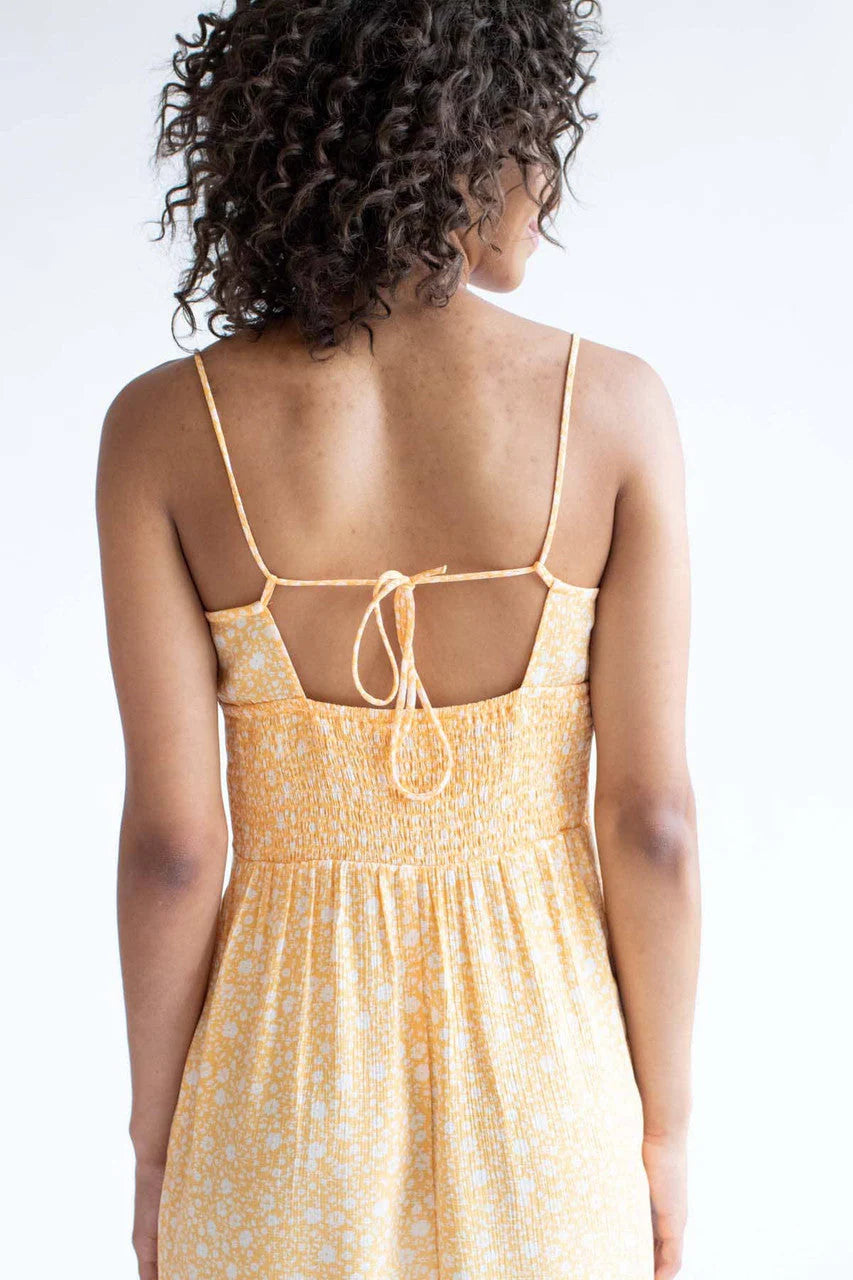 Mango Ditsy Floral Milkmaid Midi Dress