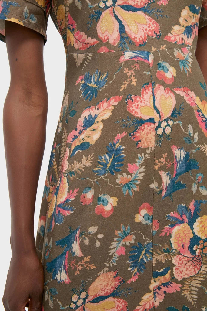 Olive Floral Casey Dress
