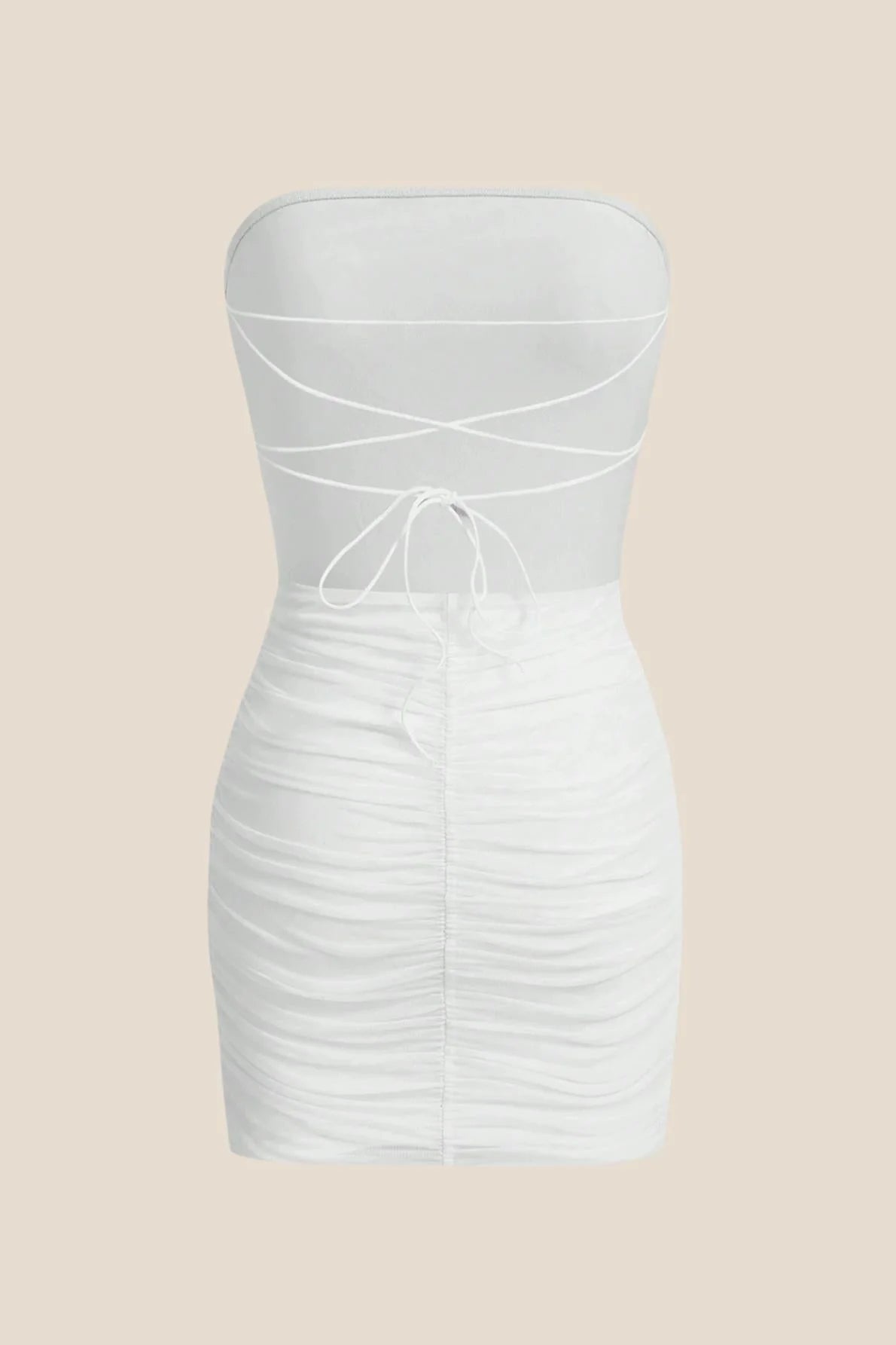 Strapless Red Bodycon Lace-up Short Dress