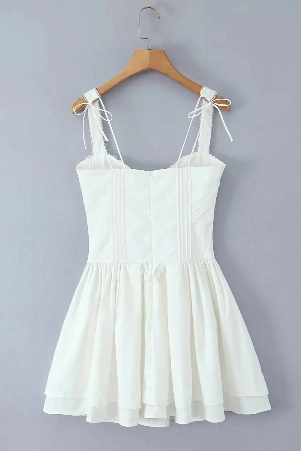 Yellow V-neck Lase-up Ruffle Party Dress