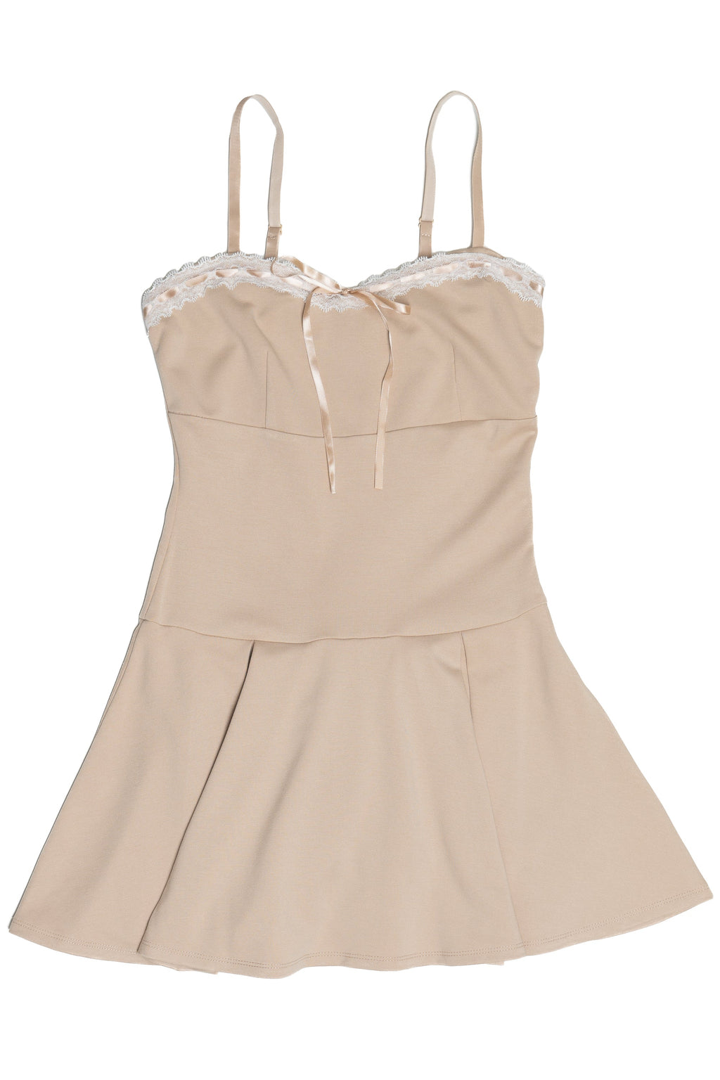 Pleated Drop Waist Romper Dress