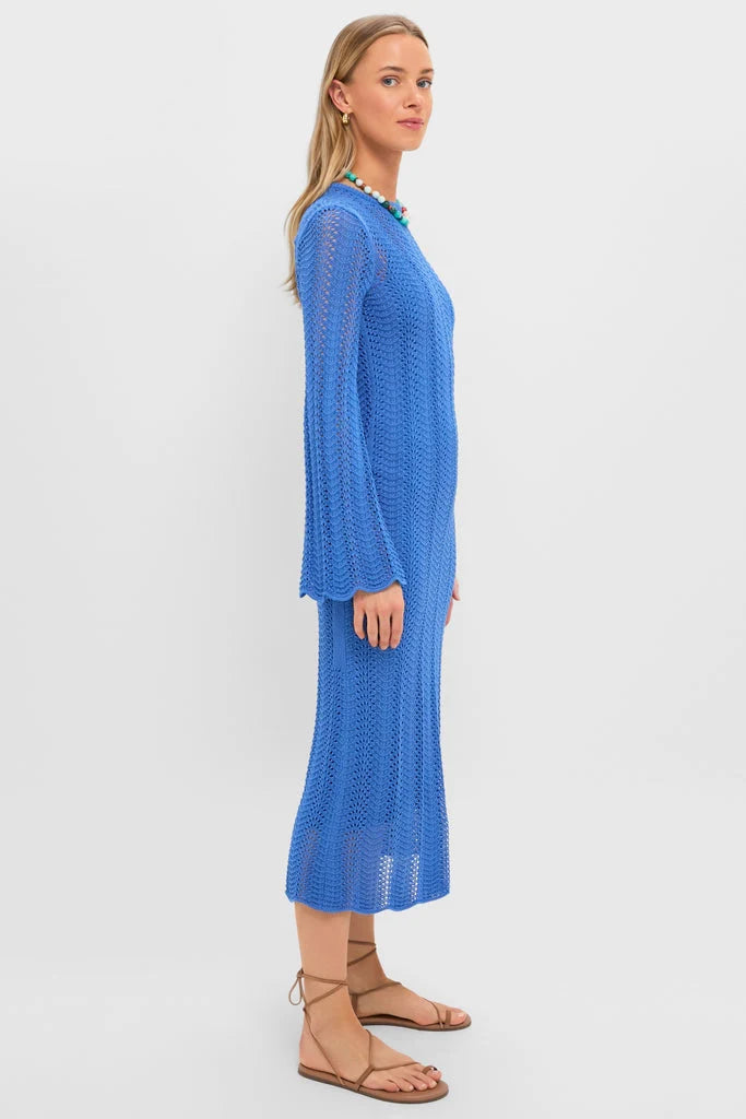 Cerulean Knit Comporta Midi Dress