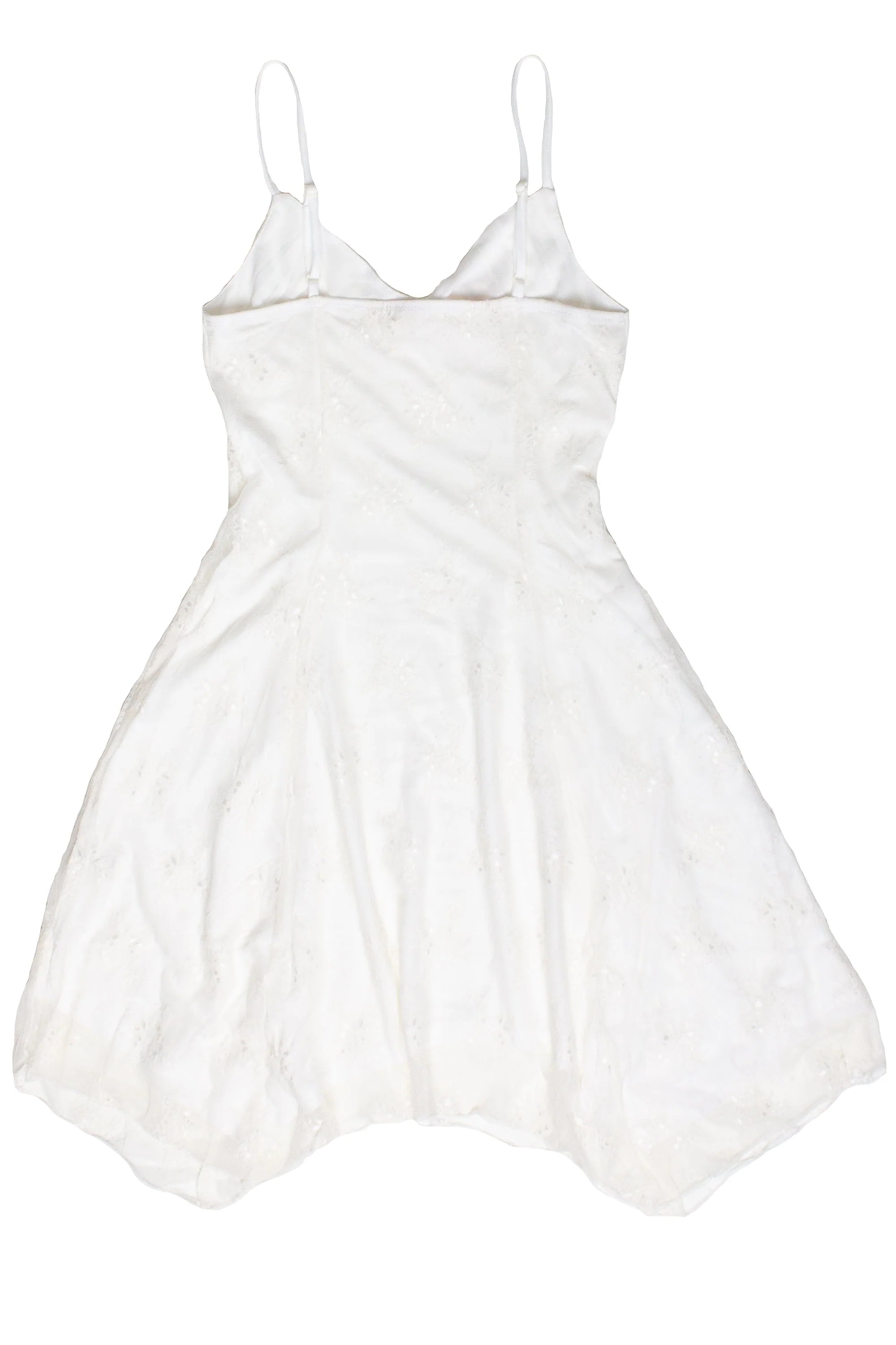 Floral Mesh Lace Hanky Hem Mini Dress