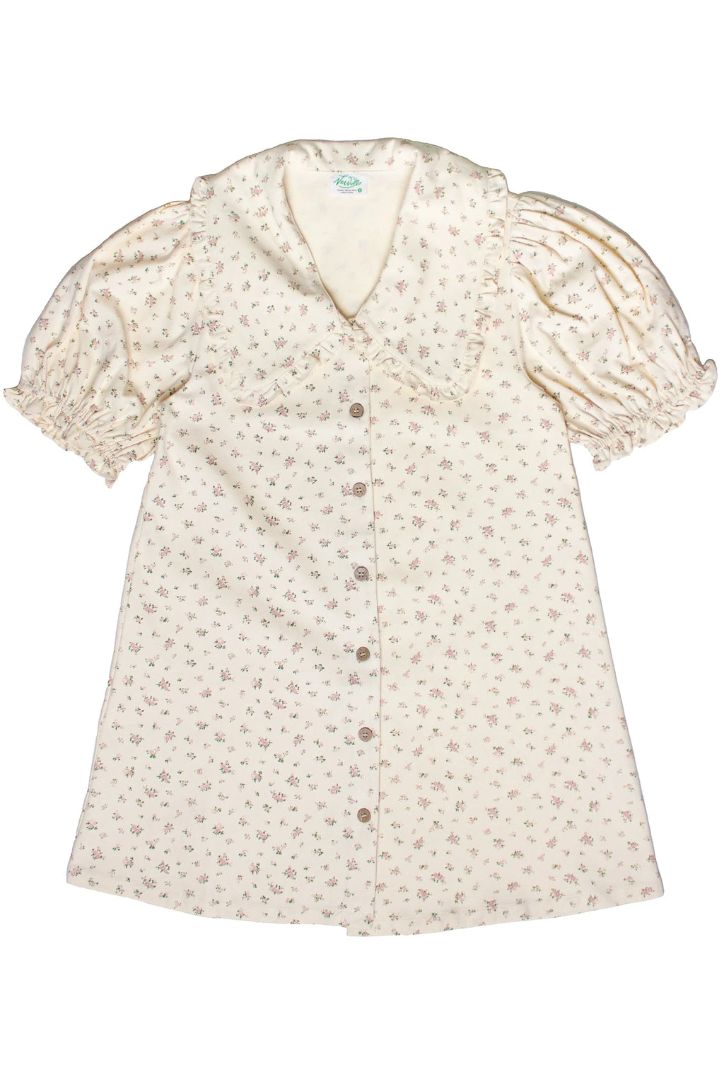 Floral Peter Pan Collar Denim Dress