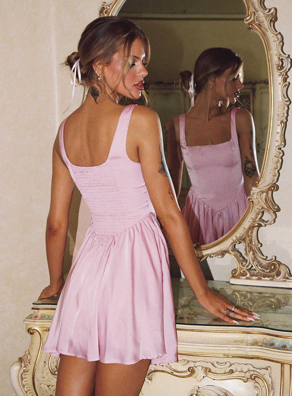Straplie Mini Dress Pink
