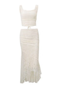 Two Piece Ivory Lace Mermaid Dress