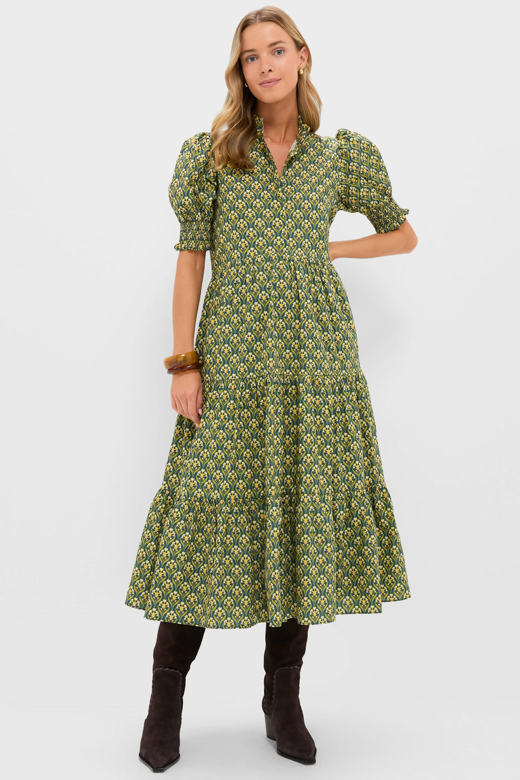 Forest Green Floral Bennett Maxi Dress