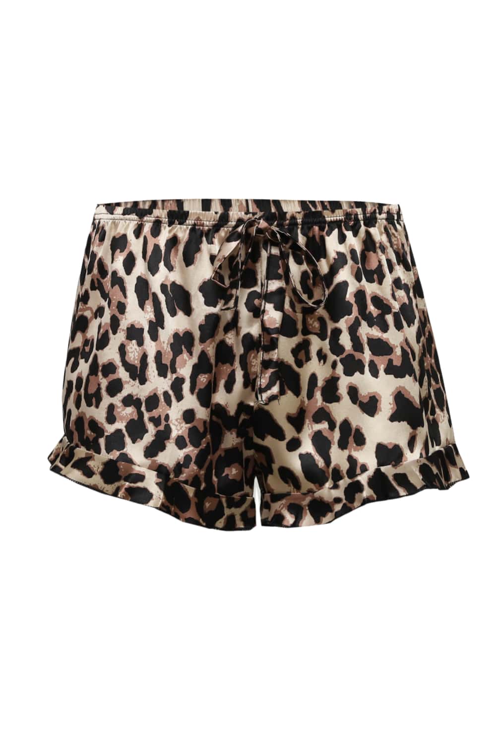 Two Piece Leopard Short Sleeves Pajamas Set