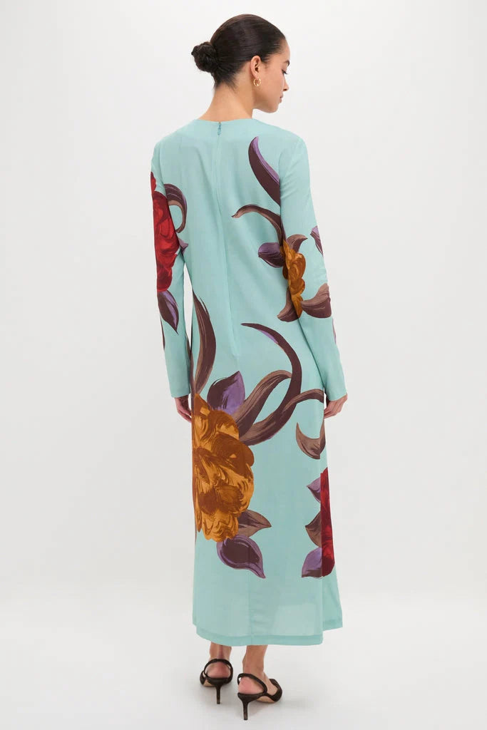 Peony Placee Long Sleeve Swing Dress