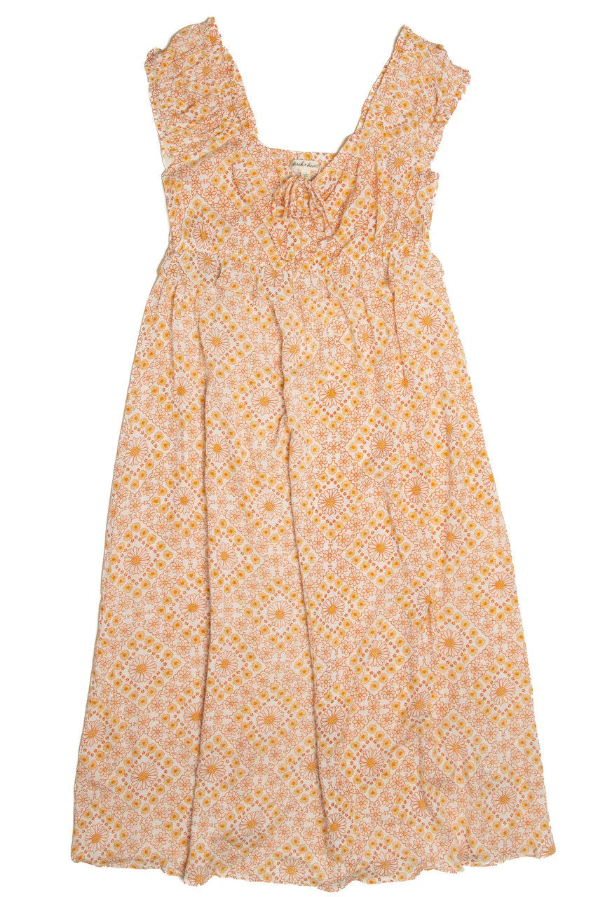 White Sunflower Rayon Maxi Dress