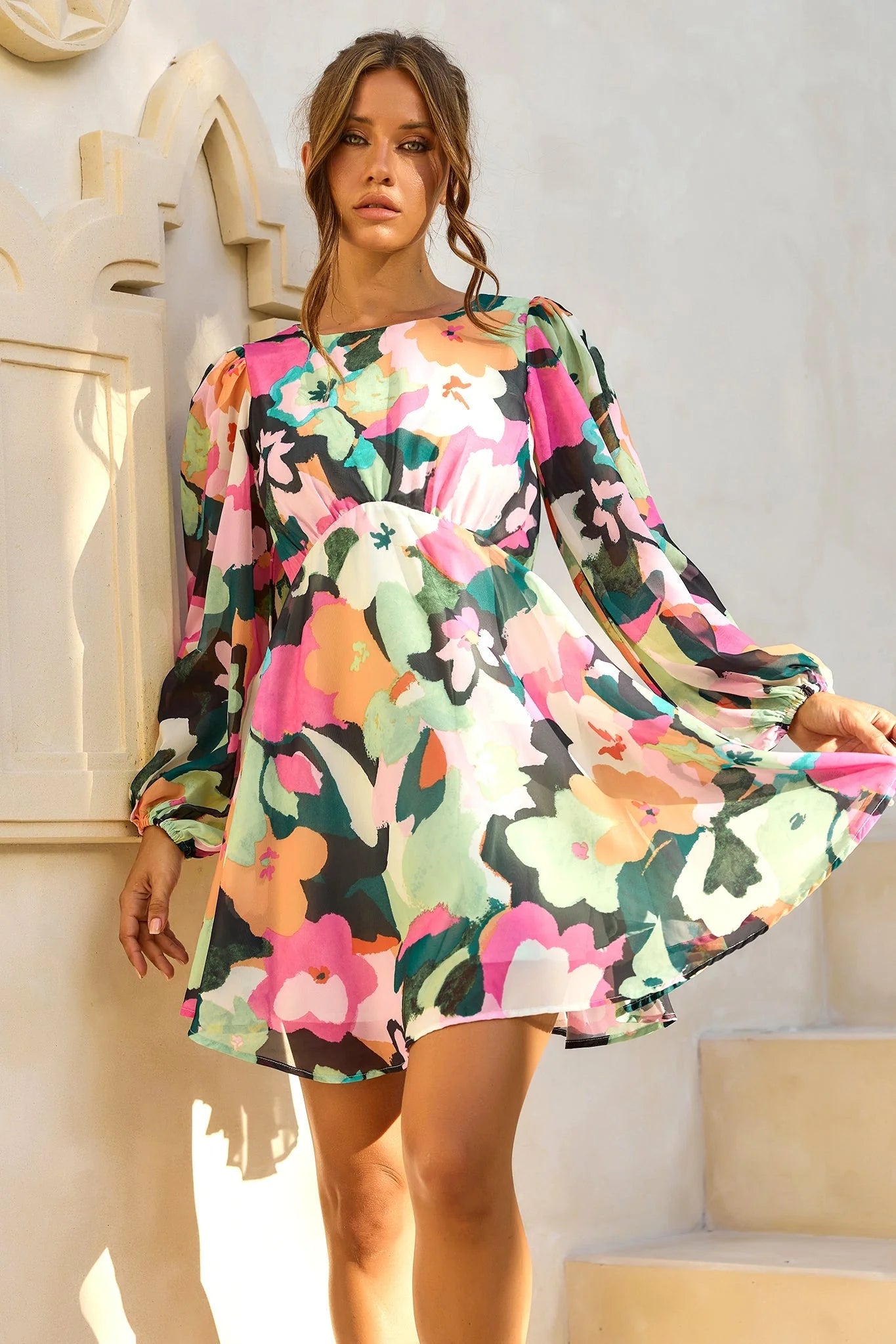 End Game Mini Dress - Green Multi