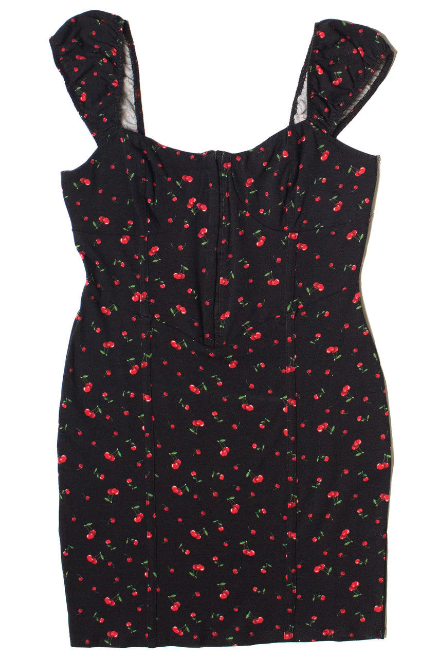 Cherry Print Hook & Eye Bustier Dress
