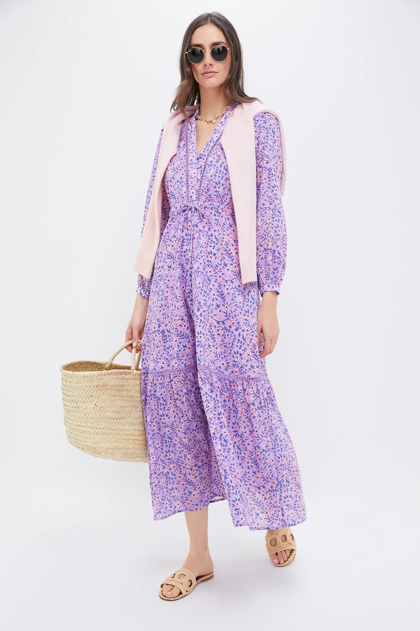 Violet Wildflower Organic Frances 4 V Dress