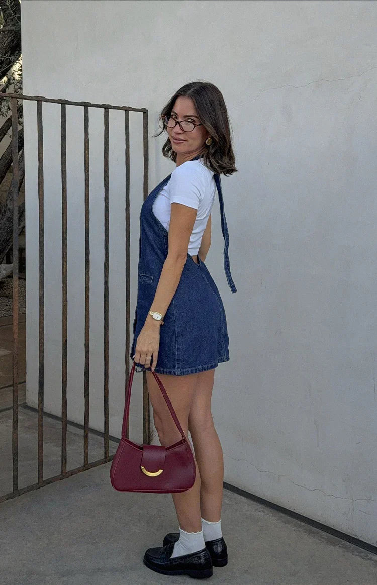 Corbin Denim Halter Neck Mini Dress