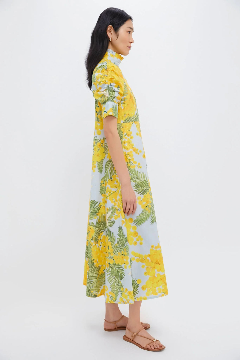 Yellow Storm Blue Venetia Midi Dress
