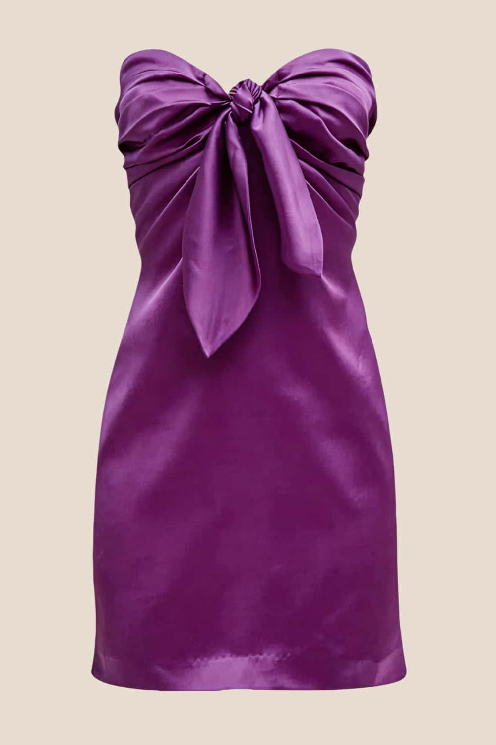 Strapless Yellow Tie Front A-line Short Dress
