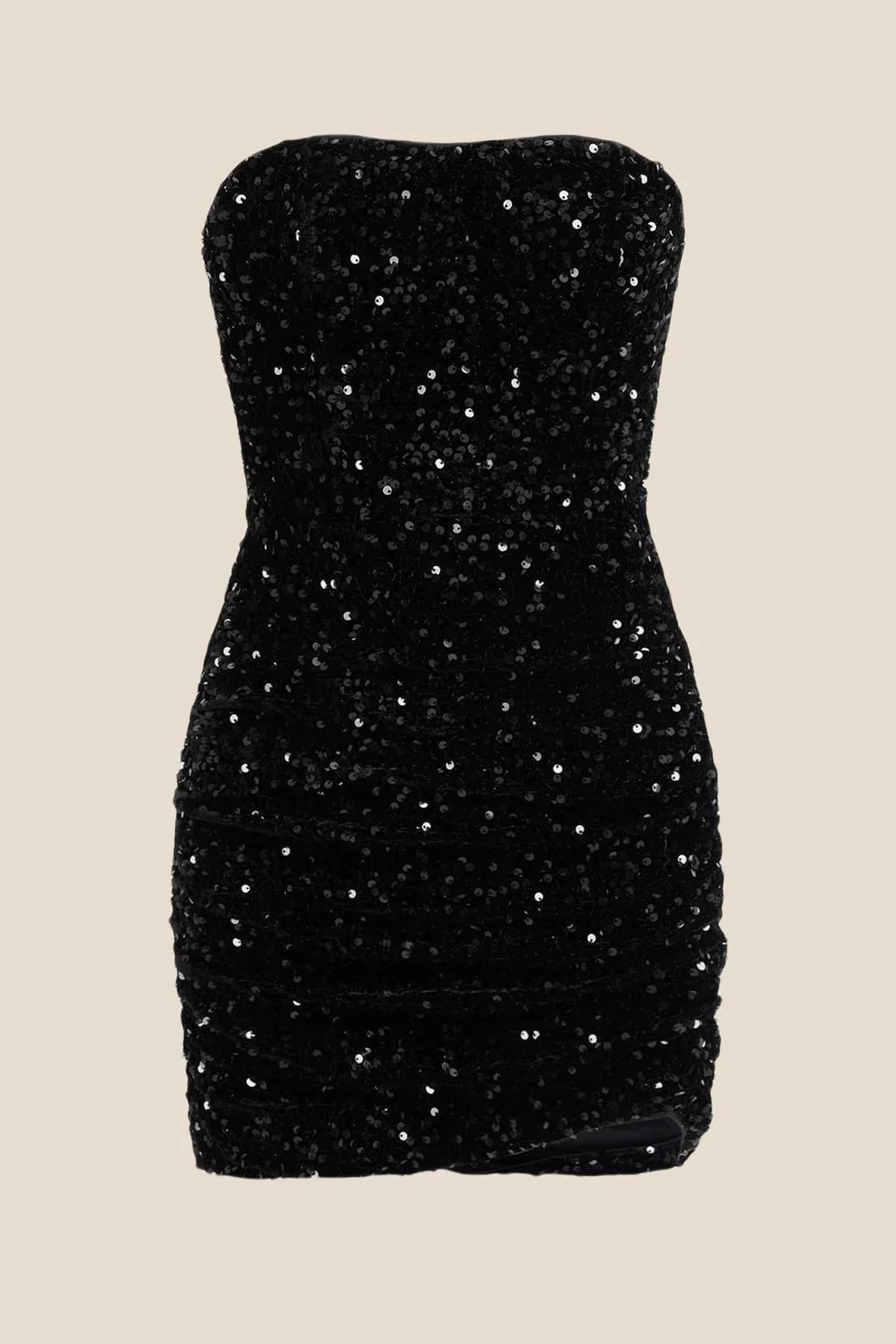 Strapless Pink Bodycon Sequin Short Dress
